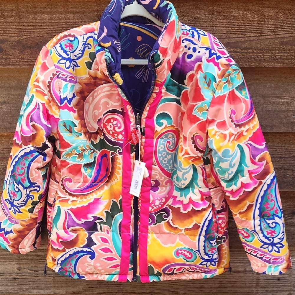 Johnny Was Colorful Paisley Puffer Jacket